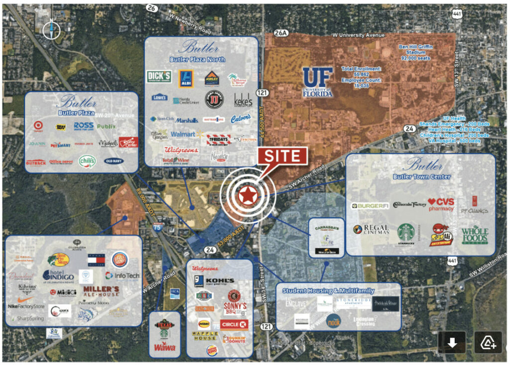 Archer Place Project map in Gainesville Florida