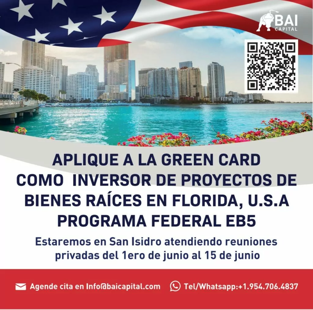 Apply for the Green Card as an investor in real estate projects in Florida, U.S.A. through the federal EB-5 program